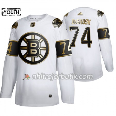 Barn Ishockey Boston Bruins tröja Jake DeBrusk 74 Adidas 2019-20 Golden Edition Vit Authentic